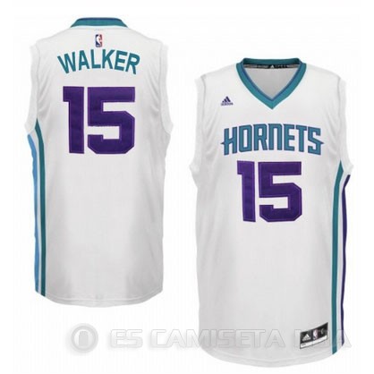 Camiseta Walker #15 Charlotte Hornets Blanco - Haga un click en la imagen para cerrar